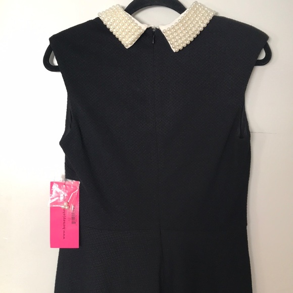 Betsey Johnson Black Midi Dress with White Collar - Picture 4 of 7